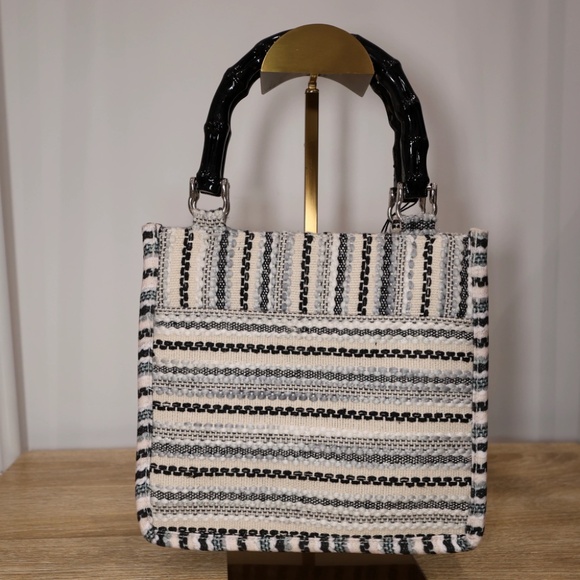 Light Monochrome Bamboo Tote - Picture 2 of 3